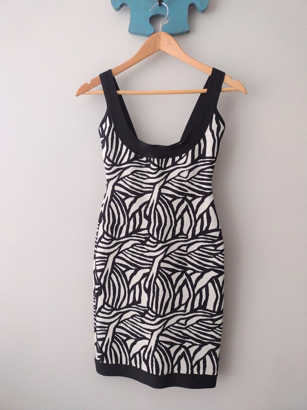 NWT Herve Leger Harley Black White Bandage Bodycon Dress Small